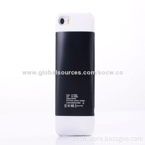 Power Bank Cases for iPhone 5/5s/5c, with Capacity of 2,100mAh and Good Quality, 5V Input Voltage